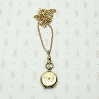 Antique Pocket Watch-Style Locket on Toggle Chain