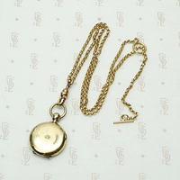 Antique Pocket Watch-Style Locket on Toggle Chain