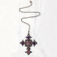 Stunning Beryl, Pearl & Paste French Silver Cross Circa 1830