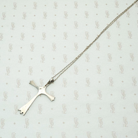Silver Cross Inlaid with Coral and Turquoise