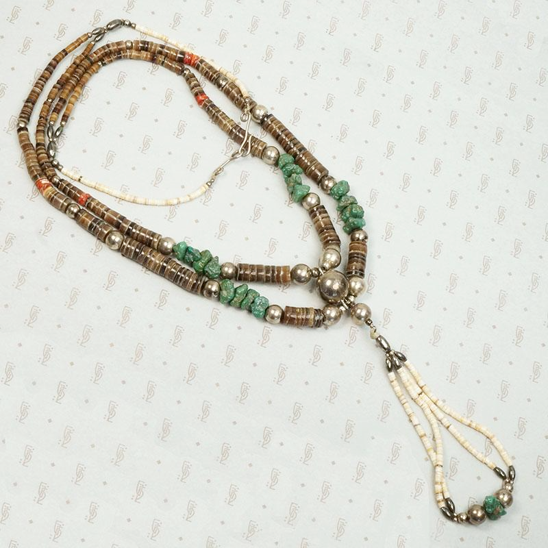 Incredible Necklace with Silver Turquoise & Heishi Beads