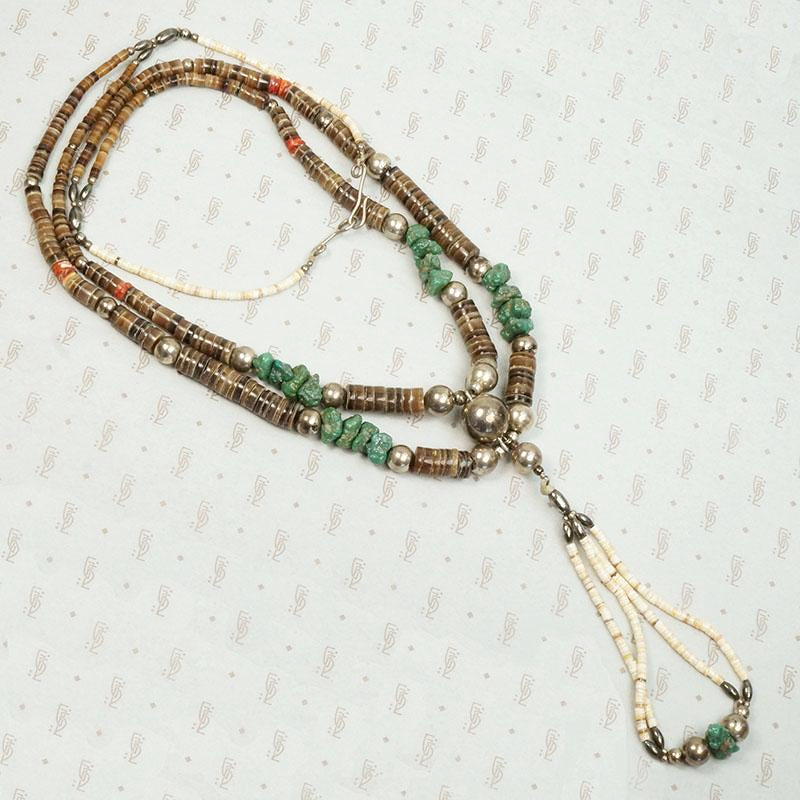 Incredible Necklace with Silver Turquoise & Heishi Beads
