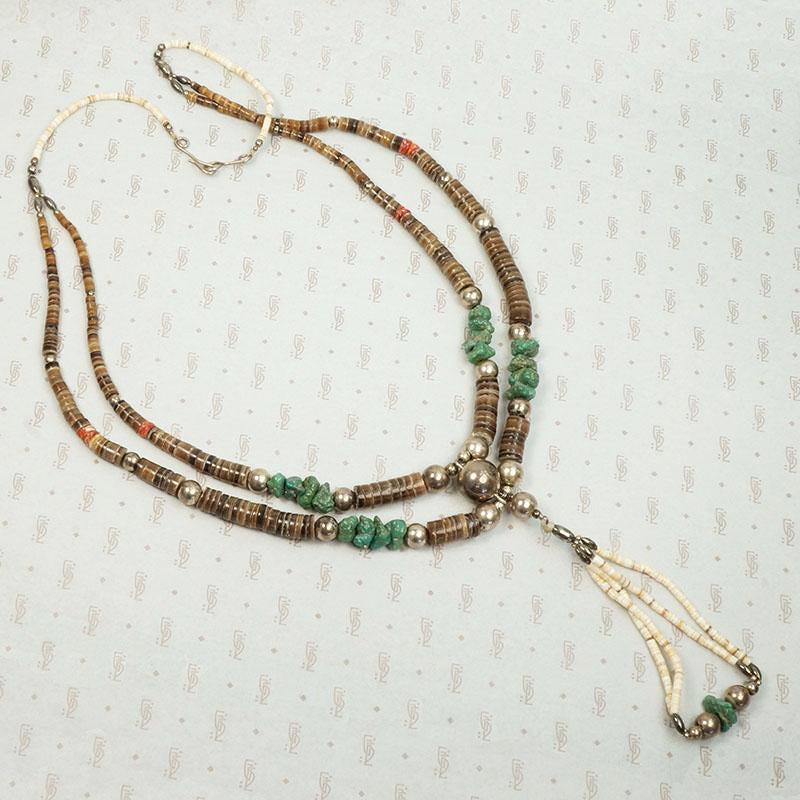 Incredible Necklace with Silver Turquoise & Heishi Beads