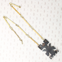 Brilliant Mixed Metal & Lapis Brutalist Necklace
