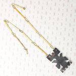 Brilliant Mixed Metal & Lapis Brutalist Necklace