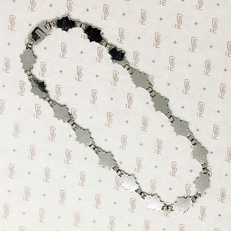 Sterling & Paste Choker with Art Deco Lines
