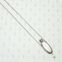 Pinstriped Art Deco Perfume Bottle Necklace