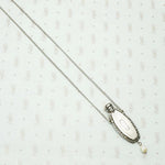 Pinstriped Art Deco Perfume Bottle Necklace