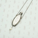 Pinstriped Art Deco Perfume Bottle Necklace