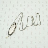 Pinstriped Art Deco Perfume Bottle Necklace