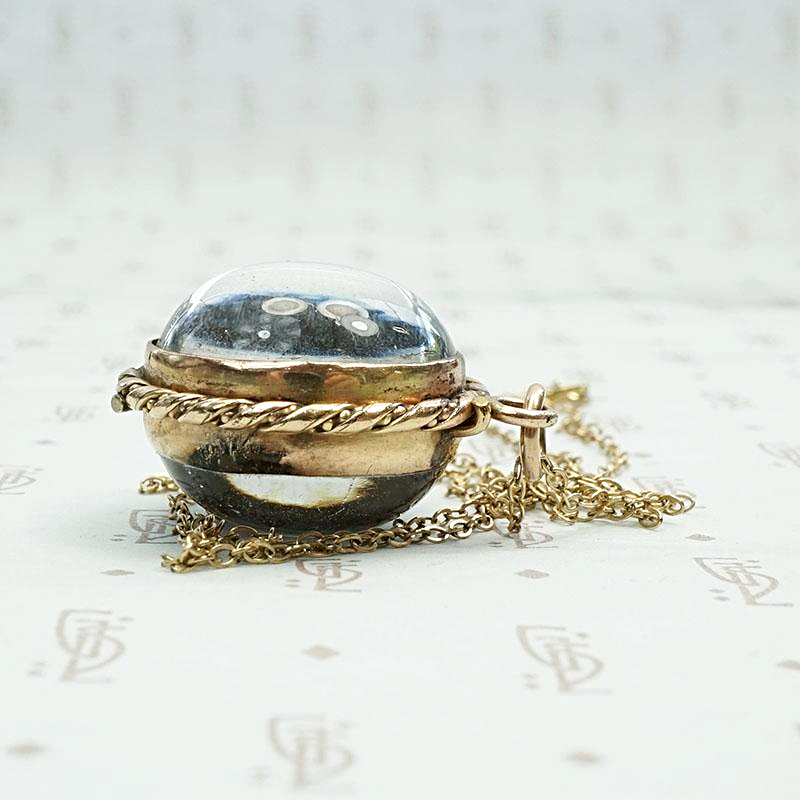 Crystal Ball Double Sided Locket, side view