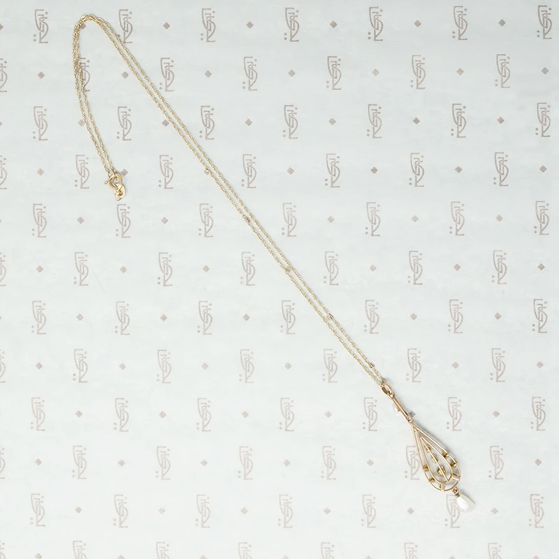 Graceful Sapphire and Pearl Pendant