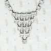 Art Deco Crystal and Chrome Bib Necklace