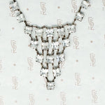 Art Deco Crystal and Chrome Bib Necklace