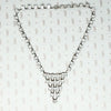 Art Deco Crystal and Chrome Bib Necklace