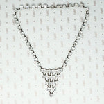 Art Deco Crystal and Chrome Bib Necklace
