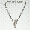 Art Deco Crystal and Chrome Bib Necklace