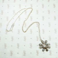 Horseshoe & Wreath Pendant in Pearl-Set Silver 
