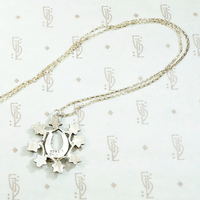 Horseshoe & Wreath Pendant in Pearl-Set Silver 