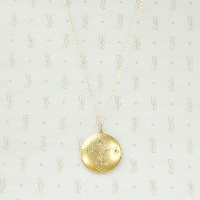 Engraved Bouquet Edwardian Locket