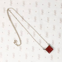Carnelian & Sterling Silver Deco Necklace