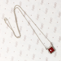 Carnelian & Sterling Silver Deco Necklace