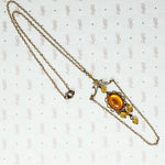 Glowing Amber Glass Czech Necklace