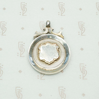 Round English Sterling Silver Fob with Shield