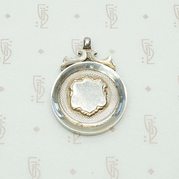 Round English Sterling Silver Fob with Shield