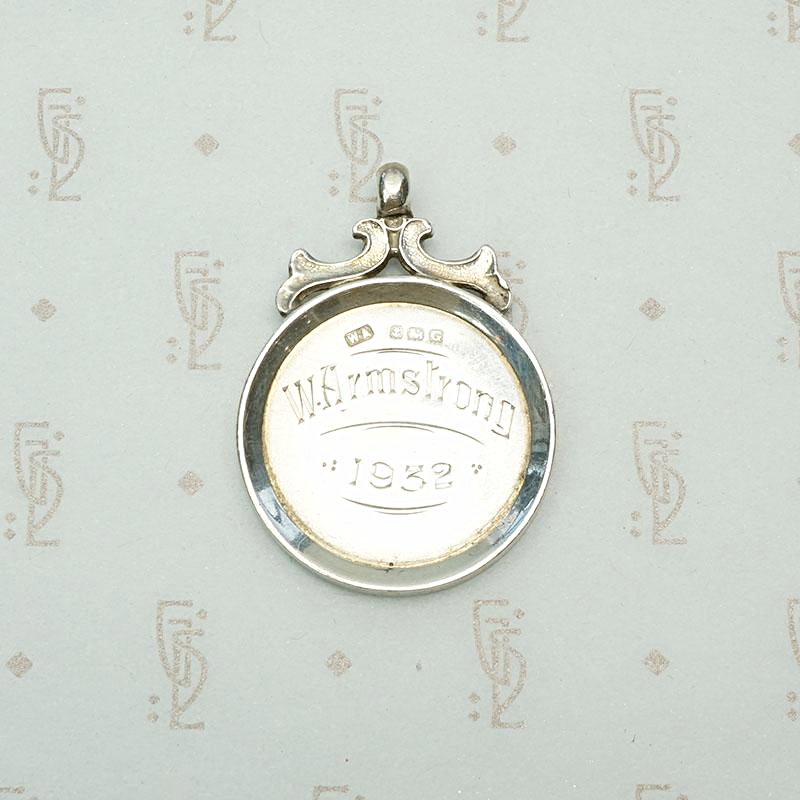 Round English Sterling Silver Fob with Shield