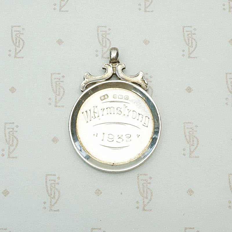 Round English Sterling Silver Fob with Shield