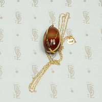 Agate Pendant Gift Wrapped in Gold Ribbon, with chain.