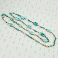 1960's Egyptian Revival Scarab Bead Necklace