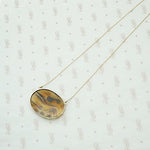 Antique Desert Toned Agate Necklace in 18k Gold