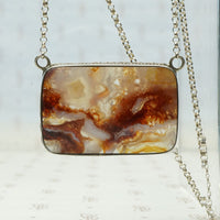 Fascinating Picture Agate Necklace in Silver