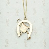 Equestrian Themed Gold Filled Pendant, back view
