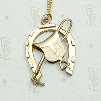 Equestrian Themed Gold Filled Pendant, detail