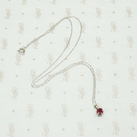 Pretty Red Ruby White Gold Pendant