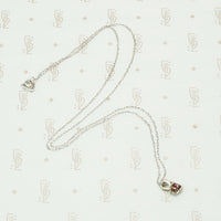 Pretty Red Ruby White Gold Pendant