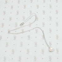 Classic Pearl Solitaire Pendant on Yellow or White Gold Chain