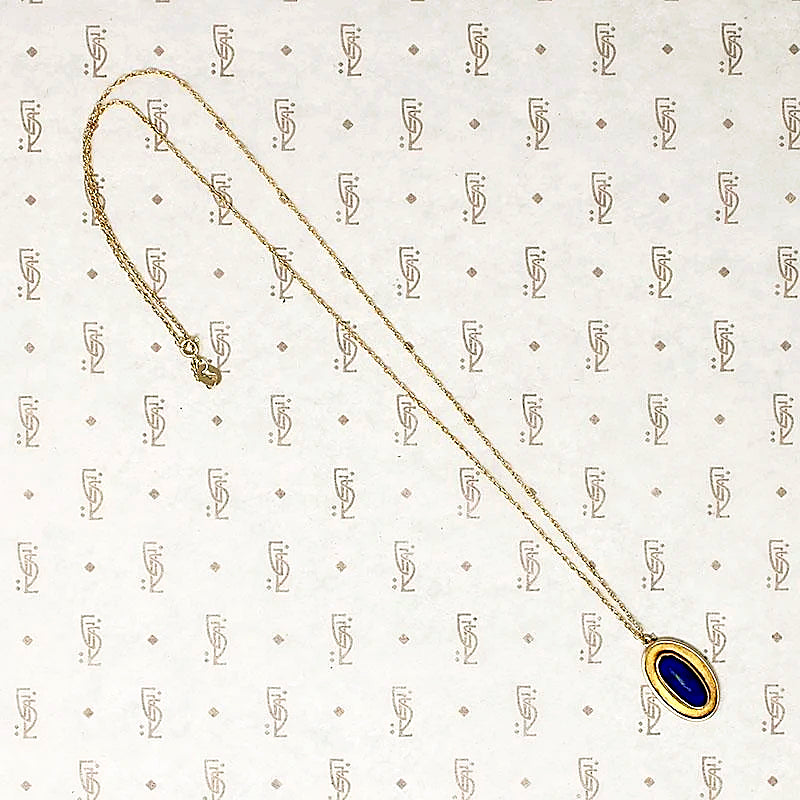 Arts & Crafts Lapis Lazuli Pendant in Gold