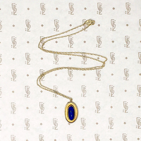 Arts & Crafts Lapis Lazuli Pendant in Gold
