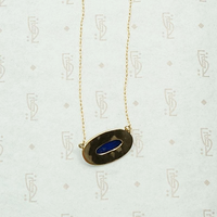 Lapis Lazuli & Gold Conversion Necklace, back view