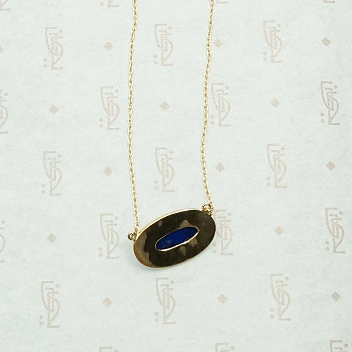Lapis Lazuli & Gold Conversion Necklace, back view