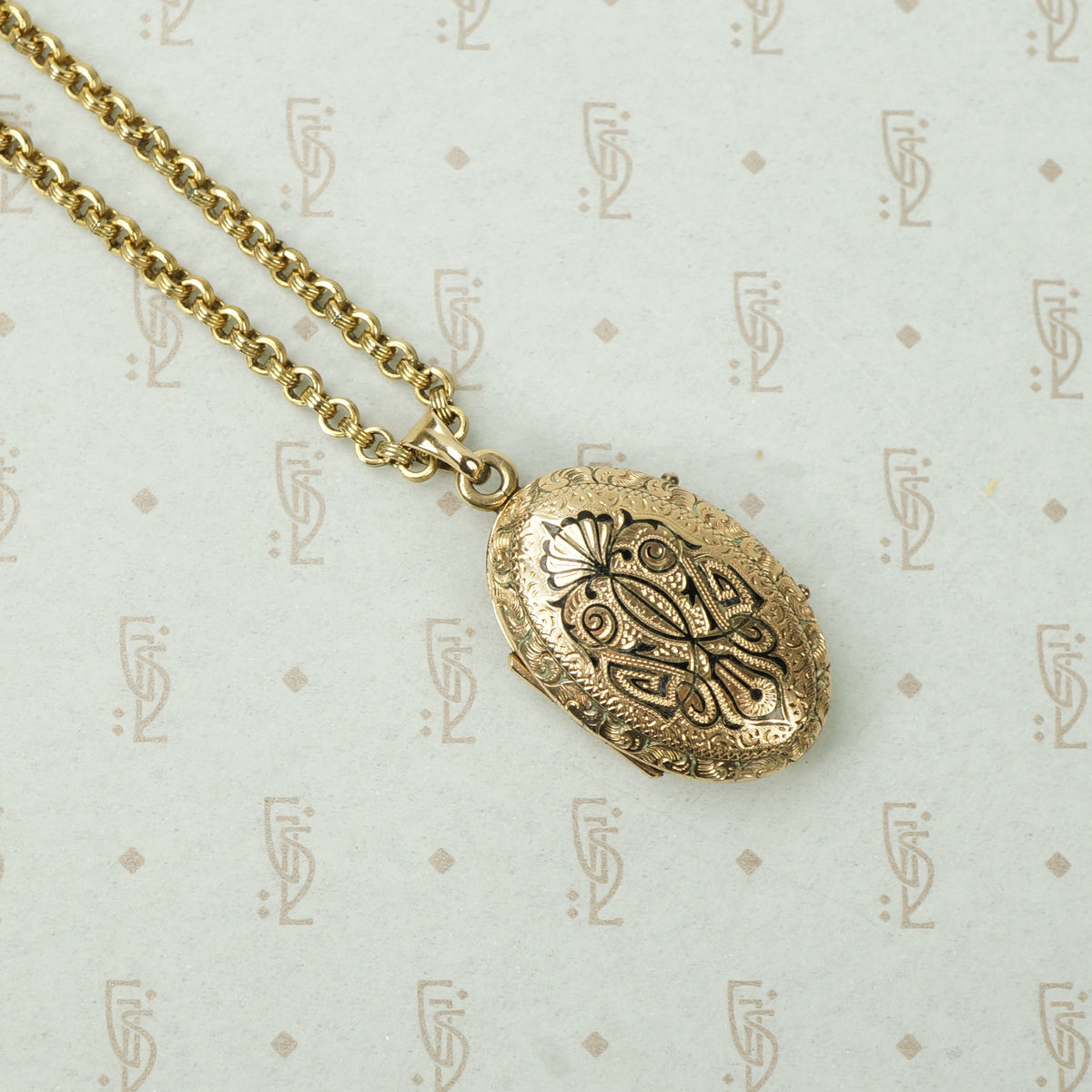 Elaborate Victorian Taille D'Epargne Enamel Locket