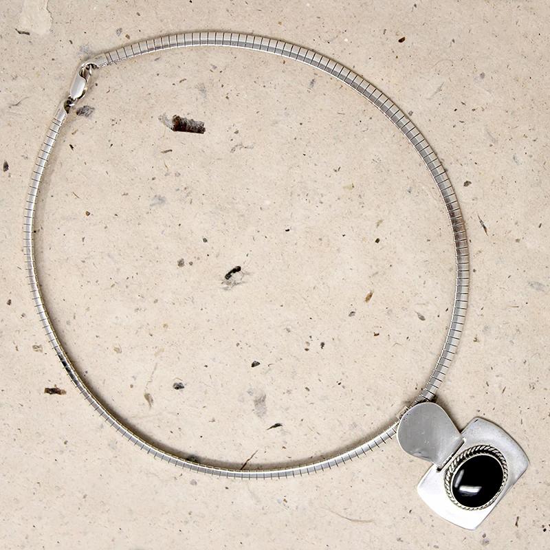Italian Sterling Omega with Black & Silver Slide