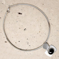 Italian Sterling Omega with Black & Silver Slide