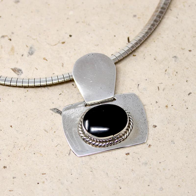 Italian Sterling Omega with Black & Silver Slide