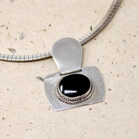 Italian Sterling Omega with Black & Silver Slide