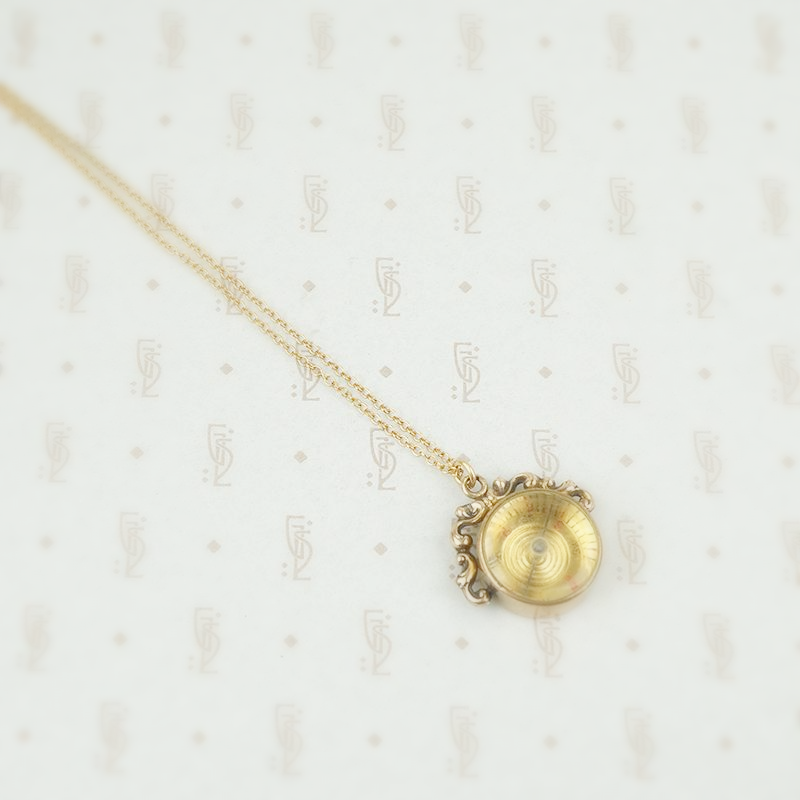Victorian compass pendant in gf